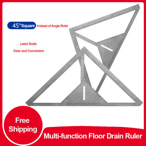 Règle d'évacuation des sols multifonction, règle triangulaire précise, en acier inoxydable, pour artisan à Angle Durable pour motifs de fleurs ► Photo 1/6