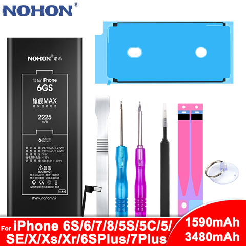 NOHON Au Lithium Batterie Pour Apple iPhone 6 6S 7 8 Plus 5 S 5C 5 SE X Xs Xr 6splus 7Plus des Batteries De Rechange Pour iPhone6S iPhone7 ► Photo 1/6