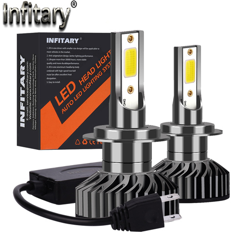 Infitary – ampoules de voiture Led, Canbus H7 H4, H1 H11 H3 H13 H27 HB3 HB4 9007 80W 12000LM 6500K, phare automobile étanche ► Photo 1/6