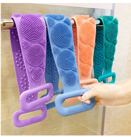 Gel de Silicone gommage bain brosse bande Massage dos frotte bande de bain Long dos frottant face Silicone gommage corps peau salle de bain ► Photo 1/6