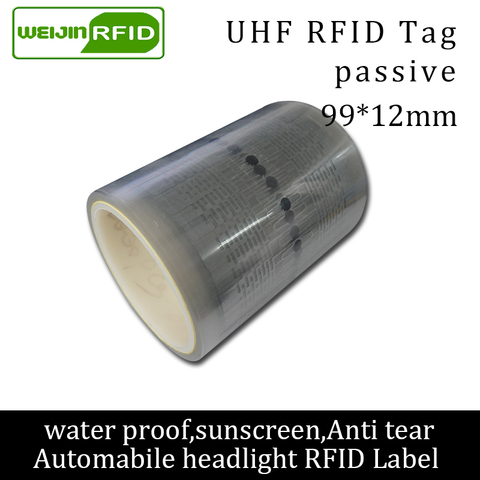 Tag RFID UHF autocollant automobile phare EPC 6C 915mhz868mhz860-960MHZ M4QT étanche adhensive passive RFID Pare-Brise étiquette ► Photo 1/1