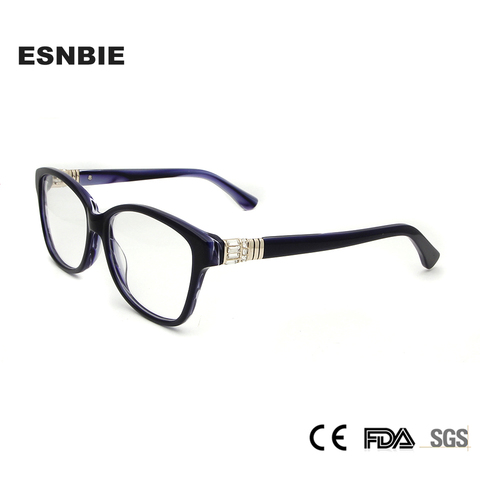 Monture De lunettes optiques en acétate, strass, papillon, tendance, pour femmes, myopie, Oculos De Grau ► Photo 1/1