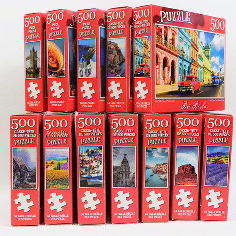 Puzzle de 500 pièces à motifs de paysage variés, jouet éducatif pour enfants, cadeau de noël ► Photo 1/6