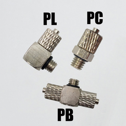 5 pièces 3mm 4mm 5mm 6mm M3 M4 M5 M6 laiton coude droit té tuyau Tube Mini Air pneumatique raccord de tuyau connecteur rapide ► Photo 1/1