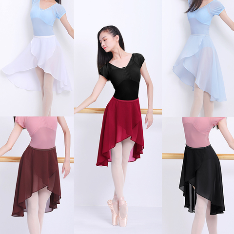 Jupe de Ballet femmes adulte longue portefeuille en mousseline de soie jupe Ballet Tutu Skate jupe boucles réglables ballerine ► Photo 1/6