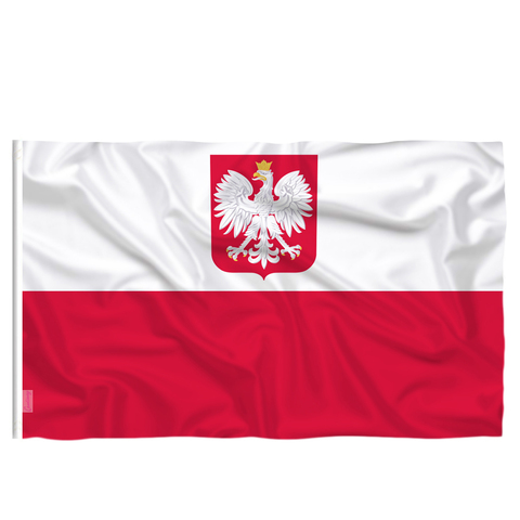 Candiway la république de pologne aigle drapeau polonais drapeaux blanc rouge ue intérieur extérieur 90*150cm pologne drapeaux décoration de la maison ► Photo 1/6