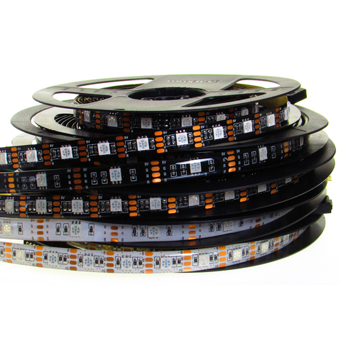 Bande lumineuse Led RGB, 5050, 5 V, SMD 150, 5M, 300 diodes, noir, blanc, PCB, rétro-éclairage étanche de la télévision, bande lumineuse ► Photo 1/6