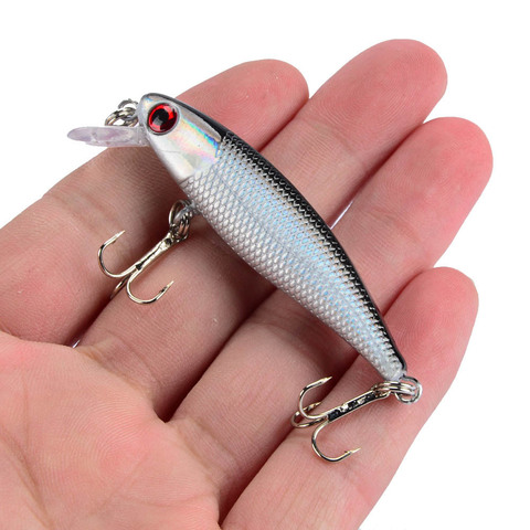 1 pièces 6.5cm/4.5g leurre de pêche qualité vairon leurre 3D yeux plastique dur appât Pesca artificiel Jig Wobblers manivelle appât de pêche ► Photo 1/5