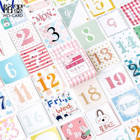 Mohamm – autocollants calendrier quotidien Mini décoratif Kawaii, papeterie japonaise pour Scrapbook Journal agenda de voyage ► Photo 1/5