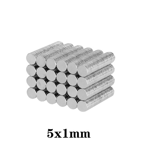 Disques magnétiques puissants en néodyme N35, 5x1mm, 50 à 3000 pièces, Mini aimants circulaires permanents ► Photo 1/6