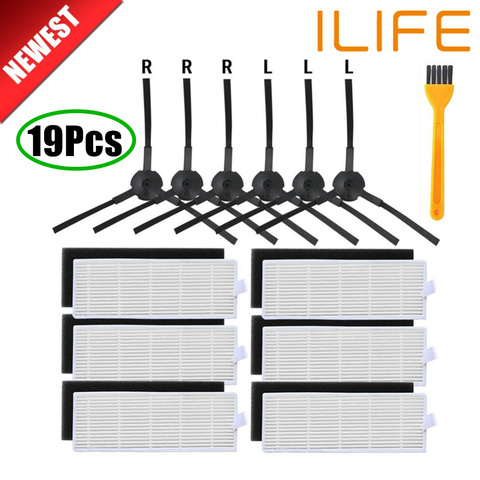 Filtre Hepa pour aspirateur Robot ilife A8 a40 a6 a4 a4s, pièces de filtre, brosse latérale, danhui, 18 pièces/lot ► Photo 1/6