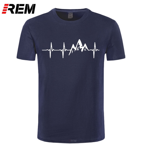 REM Mountain battement de coeur T-Shirt mode drôle anniversaire 100% coton manches courtes t-shirts casual haut col en o t-shirts Hip Hop ► Photo 1/6