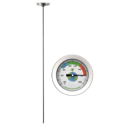 Thermomètre pour sol en acier inoxydable, 50cm, mesure de la température Celsius, 40-180 ℉, pour jardin et cour ► Photo 1/6