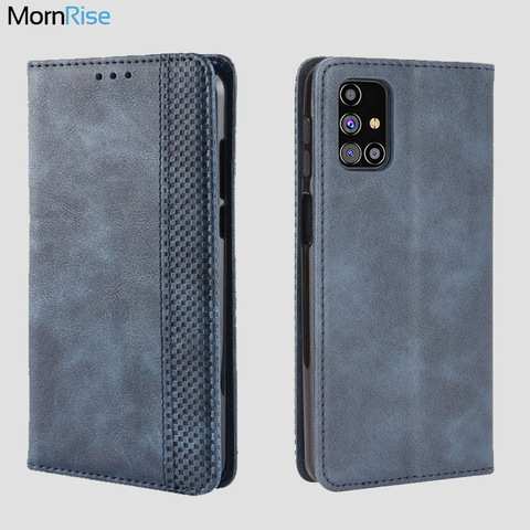 Étui portefeuille Vintage à rabat en cuir magnétique pour téléphone Samsung Galaxy M31S, porte-cartes de luxe souple pour téléphone portable ► Photo 1/6