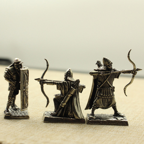 Figurines Miniatures de soldats en métal et cuivre, bouclier de légion romain perdu, décorations de jeu de bureau, cadeau d'ornement de jouet ► Photo 1/6