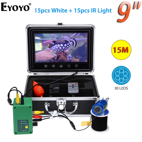 Eyoyo – caméra sous-marine 9 pouces 1000TVL, pour la pêche, détecteur de poisson infrarouge, 15 pièces LED blanches + lampe infrarouge ► Photo 1/6