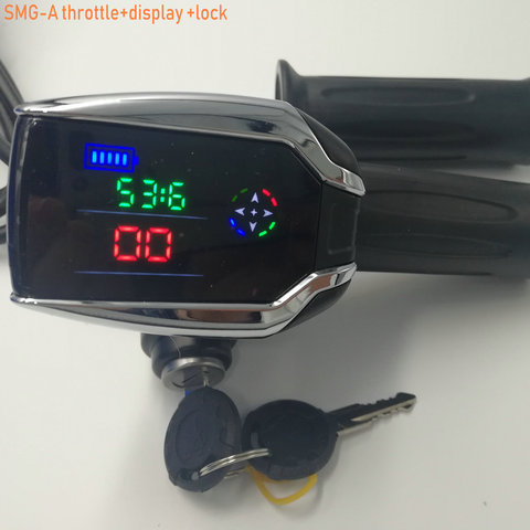 24v36v48v60v72v twist gaz avec serrure/clé et écran lcd et batterie indicateur de tension électrique vélo scooter VTT tricycle pièces ► Photo 1/6