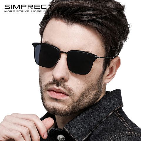 SIMPRECT-lunettes de soleil polarisées pour hommes | UV400, lunettes carrées de haute qualité, lunettes de soleil rétro Anti-éblouissement pour conducteur, Oculos ► Photo 1/6