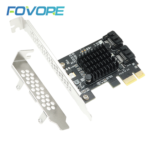 Adaptateur SATA PCI e 2 ports SATA 3.0 vers PCIe x1 x16 carte adaptateur d'extension SATA 3 III convertisseur PCI-e PCI express Marvell 9125 ► Photo 1/6