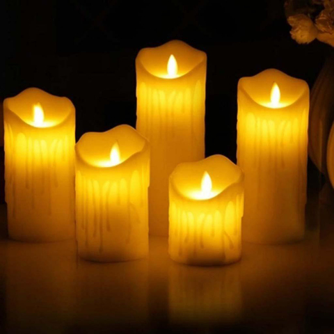 Realistic Plastic Wax LED Candle Swinging Flame Battery Powered Flameless LED Candle Light Amber ► Photo 1/6