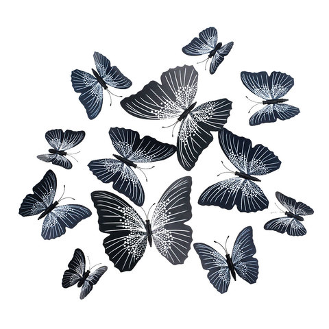 12 pièces PVC 3d papillon décoration murale mignon papillons stickers muraux art stickers décoration de la maison chambre art mural ► Photo 1/6