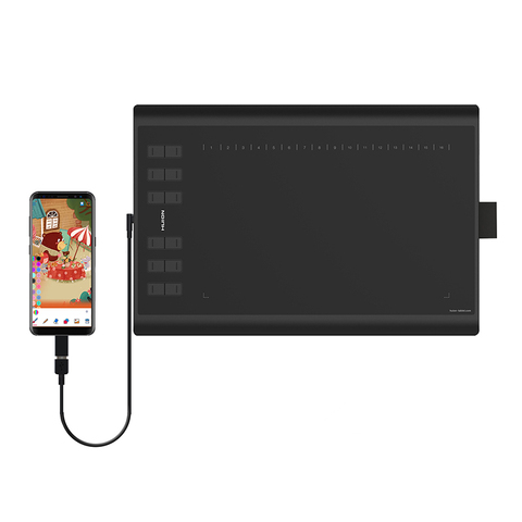 HUION – tablette graphique H1060P pour dessin Digital, avec stylet inclinable à ± 60 °, sans batterie, 8192 niveaux de pression, 12 touches Express, adaptateur OTG ► Photo 1/6