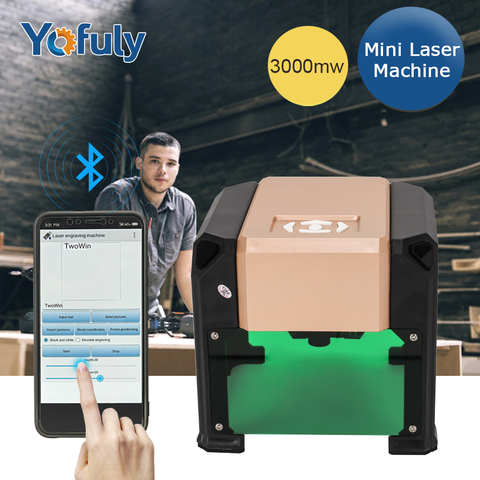 3000mw CNC Laser Machine de gravure Mini bureau imprimante Laser bricolage automatique Laser découpeuse 3w Mini Laser graveur ► Photo 1/6