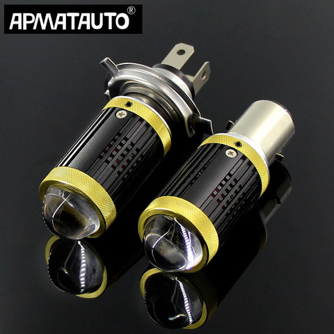 Ampoules de phare de Moto LED H4 HS1, lentille LED H6 BA20D, blanc, jaune, lampe Hi Lo, accessoires de Scooter, feux antibrouillard DC 12V, 1 pièces ► Photo 1/6