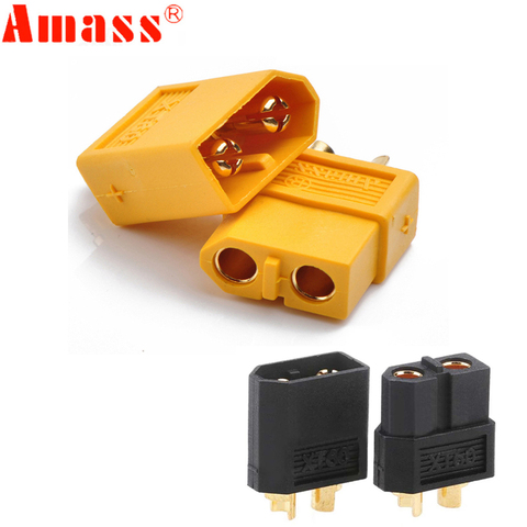 10 pièces/lot Amass XT60 XT-60 mâle femelle balle connecteurs bouchons jaune noir bleu pour RC Lipo batterie quadricoptère (5 paires) ► Photo 1/6