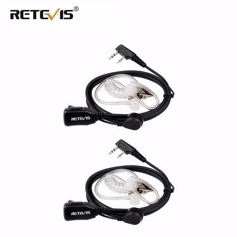 2 pièces Acoustique Tube PTT Mic 2Pin Casque Talkie Walkie Casque Pour Kenwood TYT Baofeng 888 s UV-5R UV-82 RETEVIS RT22 H777 RT-5R ► Photo 1/6