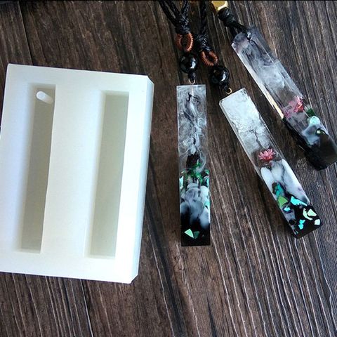 Moule en résine époxy Silicone, forme rectangulaire, outils pour fabrication de pendentifs, DIY ► Photo 1/6