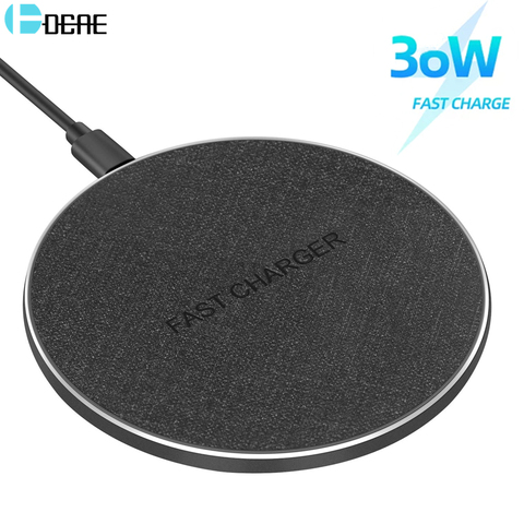 DCAE – chargeur sans fil rapide 30W pour Samsung Galaxy S20 S10 Note 20 10 9, tapis de chargement USB type-c Qi pour iPhone 12 11 Pro XS XR X 8 ► Photo 1/6