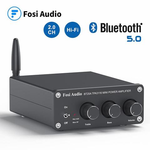 Fosi Audio BT20A Bluetooth TPA3116D2 amplificateur de puissance sonore 100W Mini HiFi stéréo Audio classe D ampli basses aigus pour haut-parleurs ► Photo 1/6