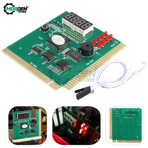 Testeur de carte mère de carte postale de Diagnostic d'analyseur de PC d'affichage à cristaux liquides de 2 / 4 chiffres avec le indicateur LED pour la carte Mian d'autobus de PCI d'isa ► Photo 1/6