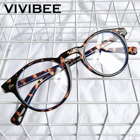 VIVIBEE-lunettes pour ordinateur avec filtre à lumière bleue, petite taille, monture carrée léopard, rayon bleu ► Photo 1/6