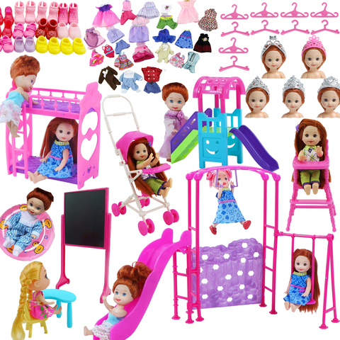 Pépinière semblant jouer jouet bébé lit chaise poupée meubles vêtements chaussures pour Barbie poupée Kelly maison de poupée accessoires fille jouet ensemble ► Photo 1/6