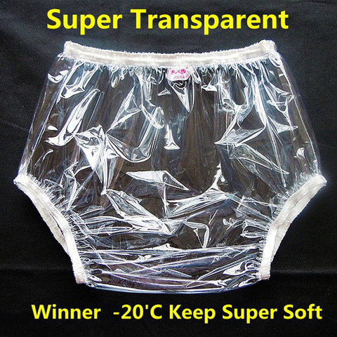 ABDL-pantalon large élastique, 1 pièce, couches transparentes pour adulte, en plastique non jetable ► Photo 1/1