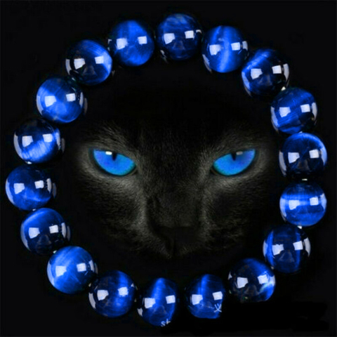 6/8/10/12mm magnifique bleu oeil de tigre Bracelets pour hommes femmes naturel oeil de tigre pierre perles Bracelet bouddha Bracelets unisexe ► Photo 1/5