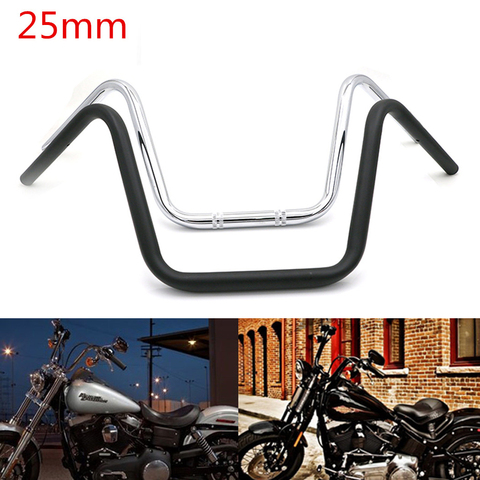 Guidon de moto rétro 25mm, barre de 1 pouce pour Harley Sportster XL883 XL1200 X48 Dyna Road King Fat Boy Heritage Softail ► Photo 1/6