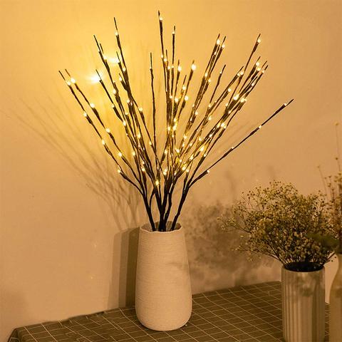 LED saule branche lampe Rose Simulation orchidée branche lumières grand Vase remplissage saule brindille branche éclairée pour la décoration de la maison ► Photo 1/6