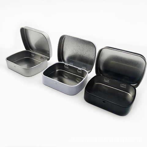 1 pc petit vide métal étain argent noir blanc rabat boîte de rangement boîte organisateur pour argent pièce bonbons clé conteneur pot boîtes ► Photo 1/6