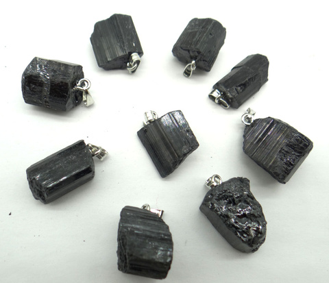 La tourmaline noire naturelle, 10 pièces, vente en gros, peut être utilisée pour réparer des pendentifs, bijoux à bricoler soi-même accessoires de collier, vente en gros ► Photo 1/4