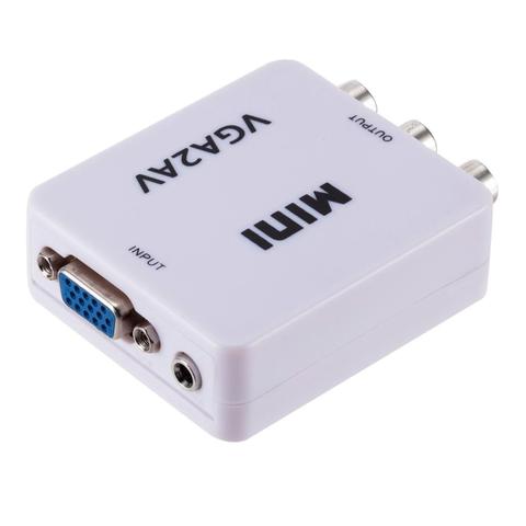 Mini adaptateur de convertisseur vidéo VGA vers RCA, boîtier de convertisseur vidéo HD, prise en charge de VGA2AV 1080P pour PC portable, TV HD ► Photo 1/5