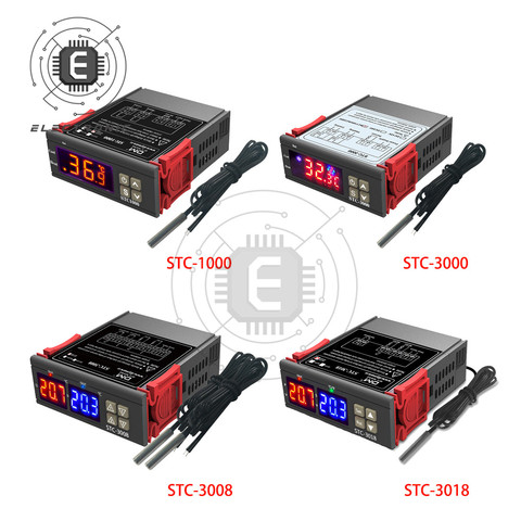 Thermostat régulateur de température numérique LED, incubateur 12V 24V STC-1000 V STC-3000 V STC-3008 V STC-3018 V, 110 220 ► Photo 1/6