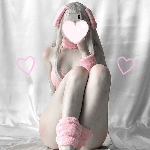 Ensemble Bikini lapin rose pour femmes, tenue érotique, soutien-gorge, string, Kawaii, uniforme de fille, Costume Cosplay Anime DDLG, Sexy bébé ► Photo 1/6