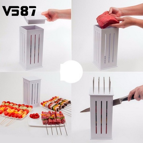 Fabricant de barbecue, 16 trous, brochettes, brochettes, Kebab, Machine à viande de boeuf, avec 32 brochettes de bambou ► Photo 1/6