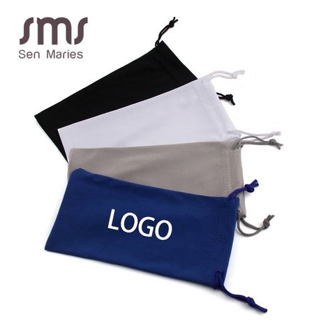 Pochette pour lunettes de soleil en microfibre, 1 pièce, sac en tissu pour femmes et hommes, étui de protection pour lunettes, conteneur, Support personnalisable LOGO ► Photo 1/6