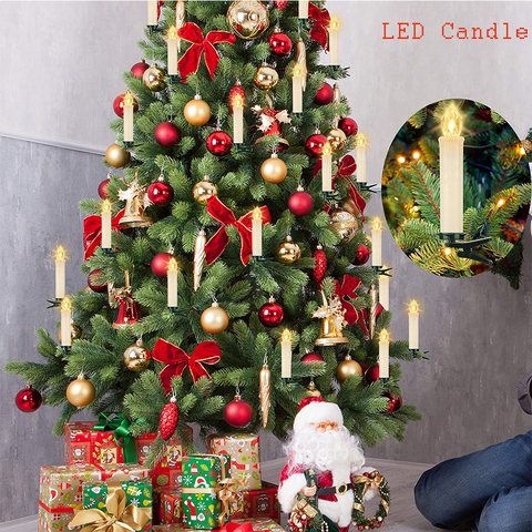 Bougies chauffe-plat LED sans flamme avec télécommande, pour noël, décoration d'arbre, maison, Festival ► Photo 1/6