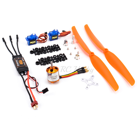 Moteur sans balais A2217 2217 1100KV 1250KV 2300kv, Servo 40A ESC SG90 6035 8060 1060, accessoire pour avion RC à voilure fixe à grande vitesse, nouveau ► Photo 1/6