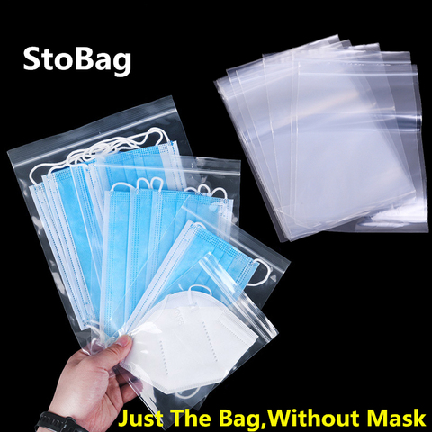 StoBag – sacs de rangement en plastique à fermeture éclair, 100 unités, épais, transparents, pour masque, emballage refermable ► Photo 1/6